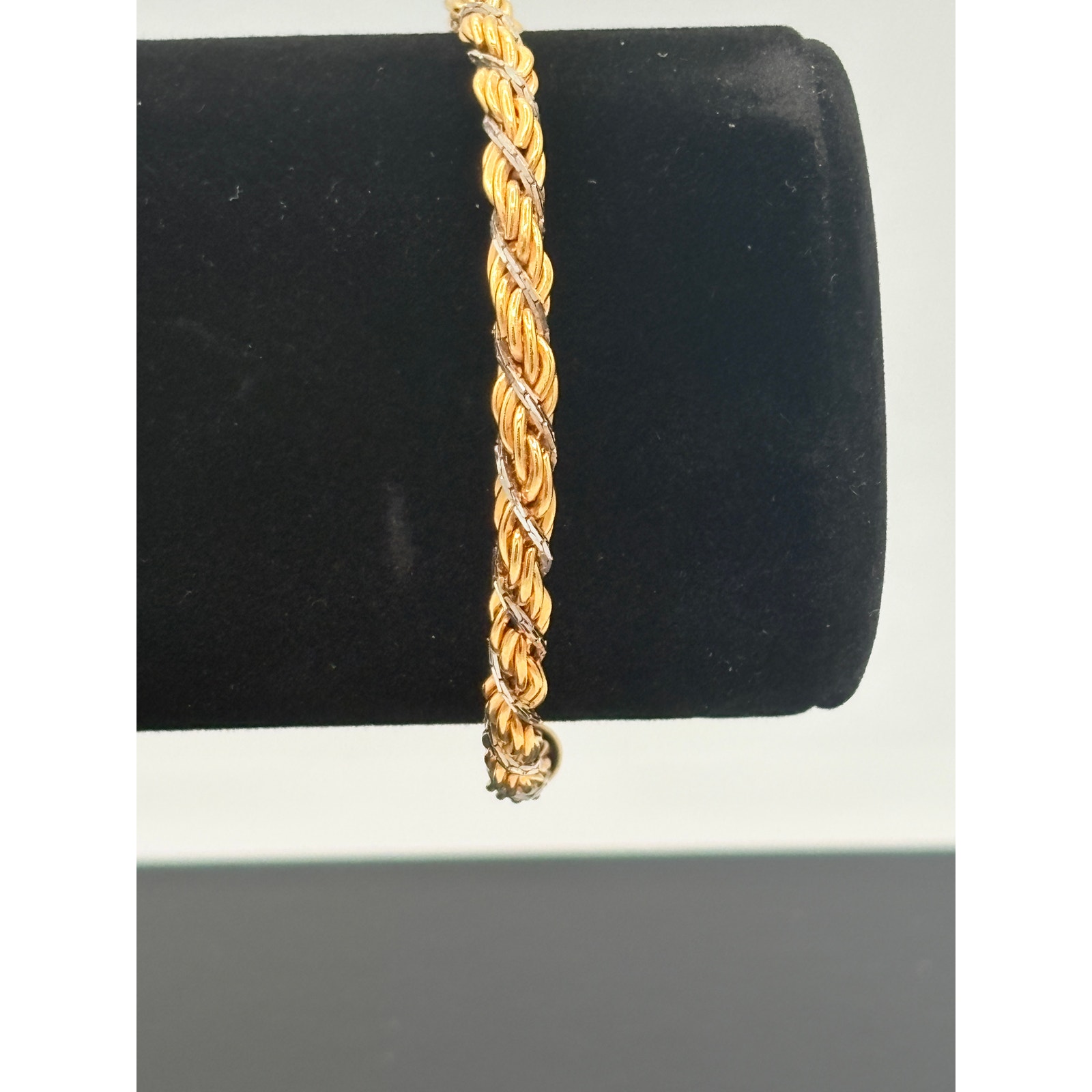 Vintage Napier Twotone Rope Bracelet Gold  Silver Twist 1980s Classic
